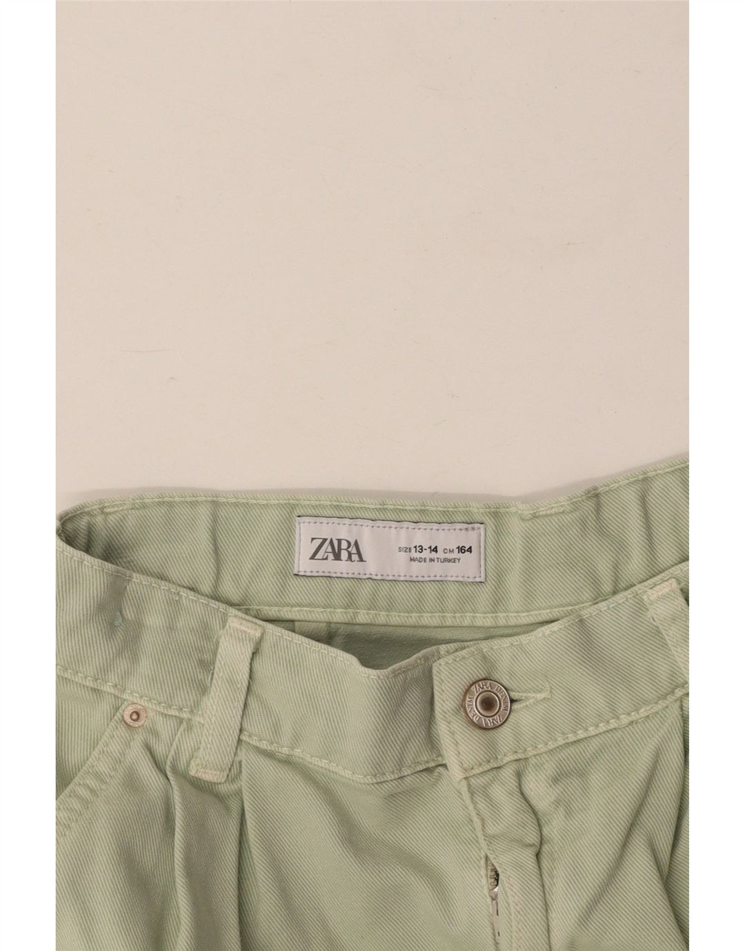 Pantaloncini chino con pegging ZARA per ragazze 13-14 anni W26 Verde