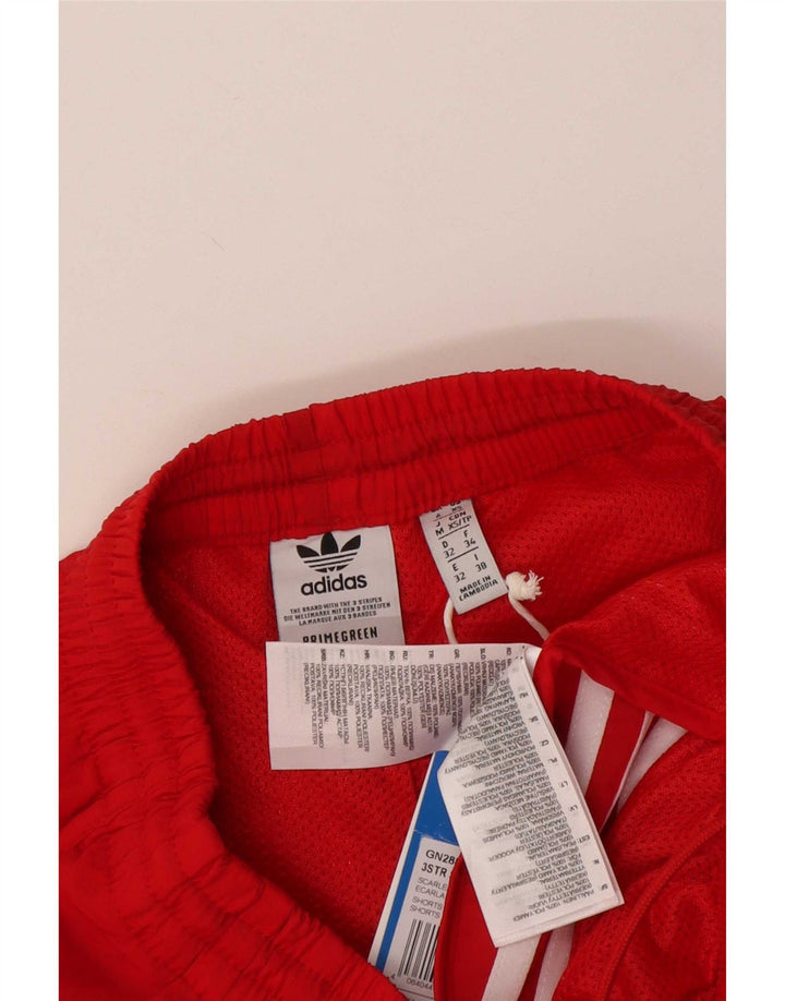 Pantaloncini sportivi Adidas da donna UK 6 XS rosso poliestere