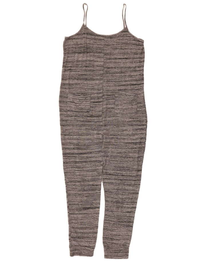 Tuta senza maniche da donna Topshop UK 12 Viscosa a righe grigio medio