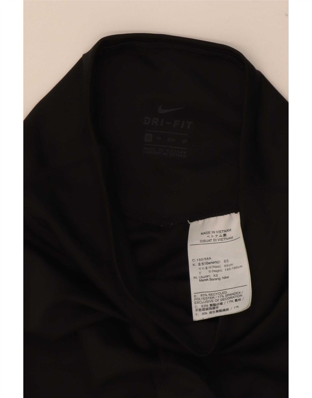 Leggings grafici Nike Dri Fit da donna UK 4 XS poliestere nero