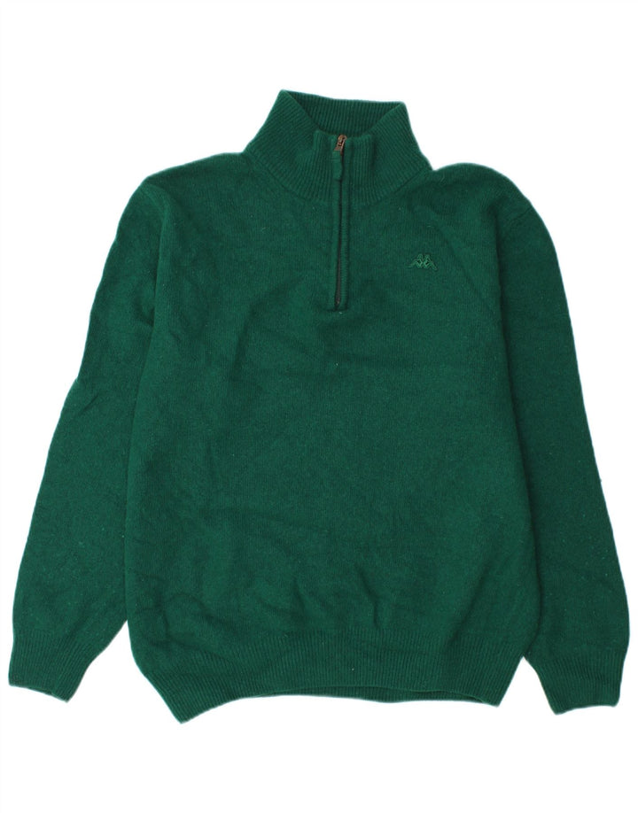 Maglione Kappa da uomo con zip e collo grande verde