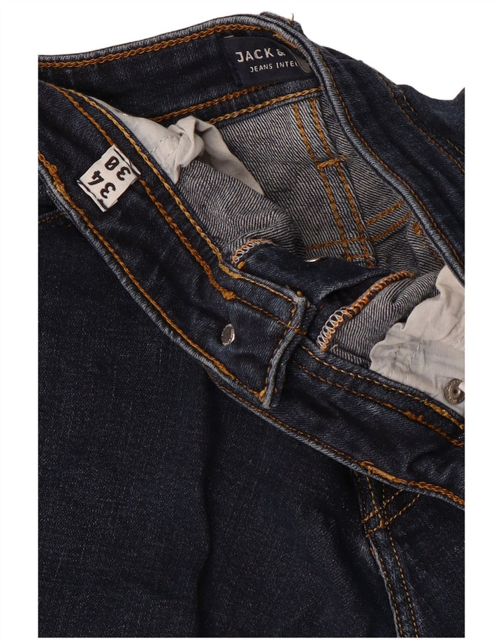 JACK & JONES Jeans dritti vestibilità regolare Clark da uomo W34 L30 cotone blu