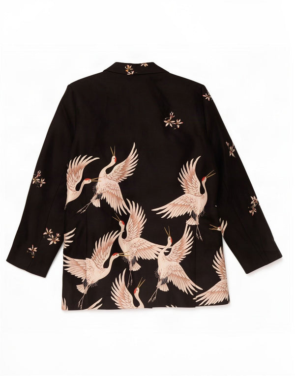Top cardigan da donna con motivo astratto Zara UK 14 poliestere nero medio