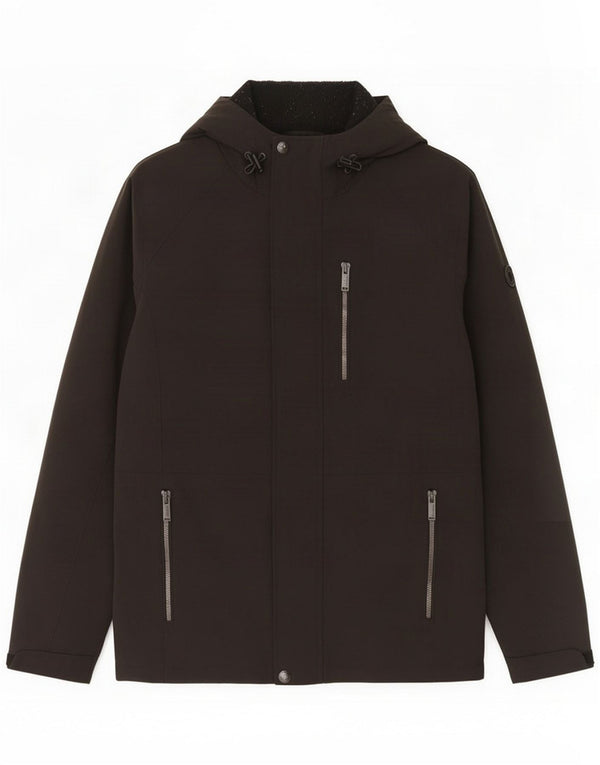 Calvin Klein Mens Hooded Windbreaker Jacket UK 36 Small Black Polyester
