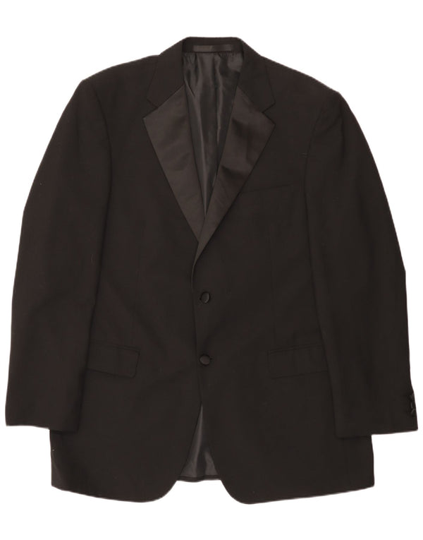 Giacca blazer a 2 bottoni Marks & Spencer da uomo UK 42 grande poliestere nero