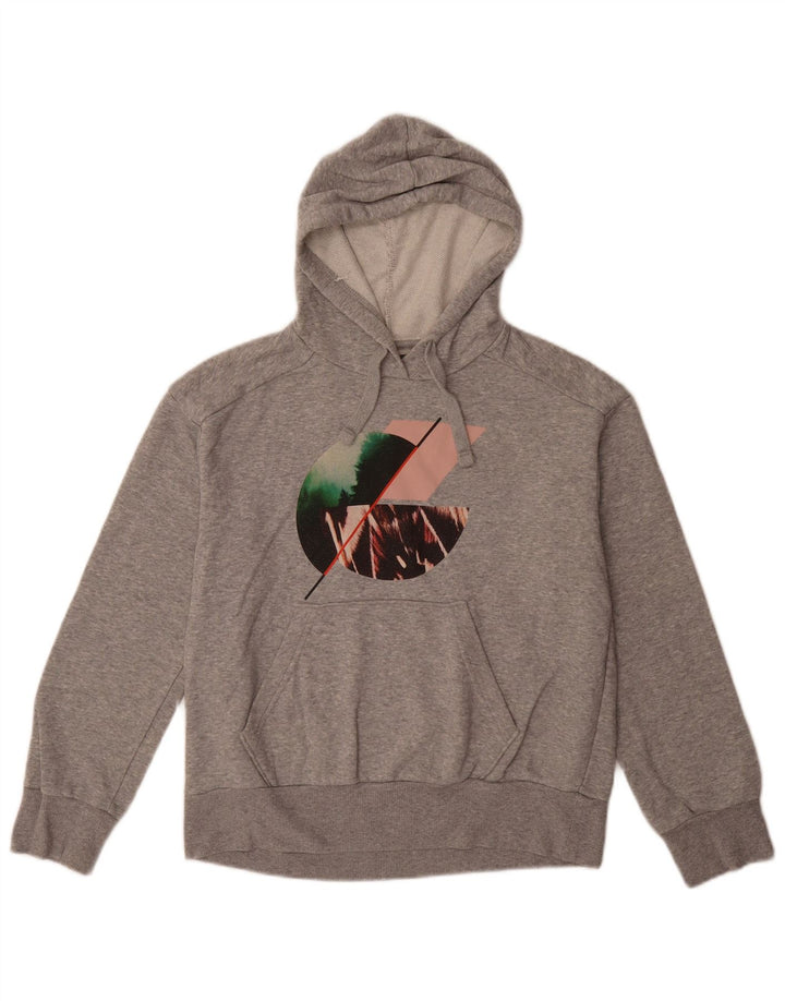 PRANA Maglione con cappuccio grafico oversize da donna UK 6 XS Grigio