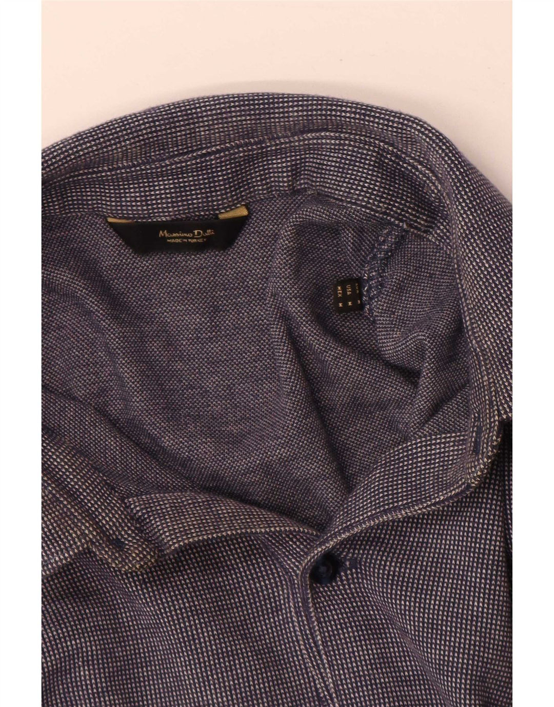 Polo da uomo a maniche lunghe Massimo Dutti blu navy medio
