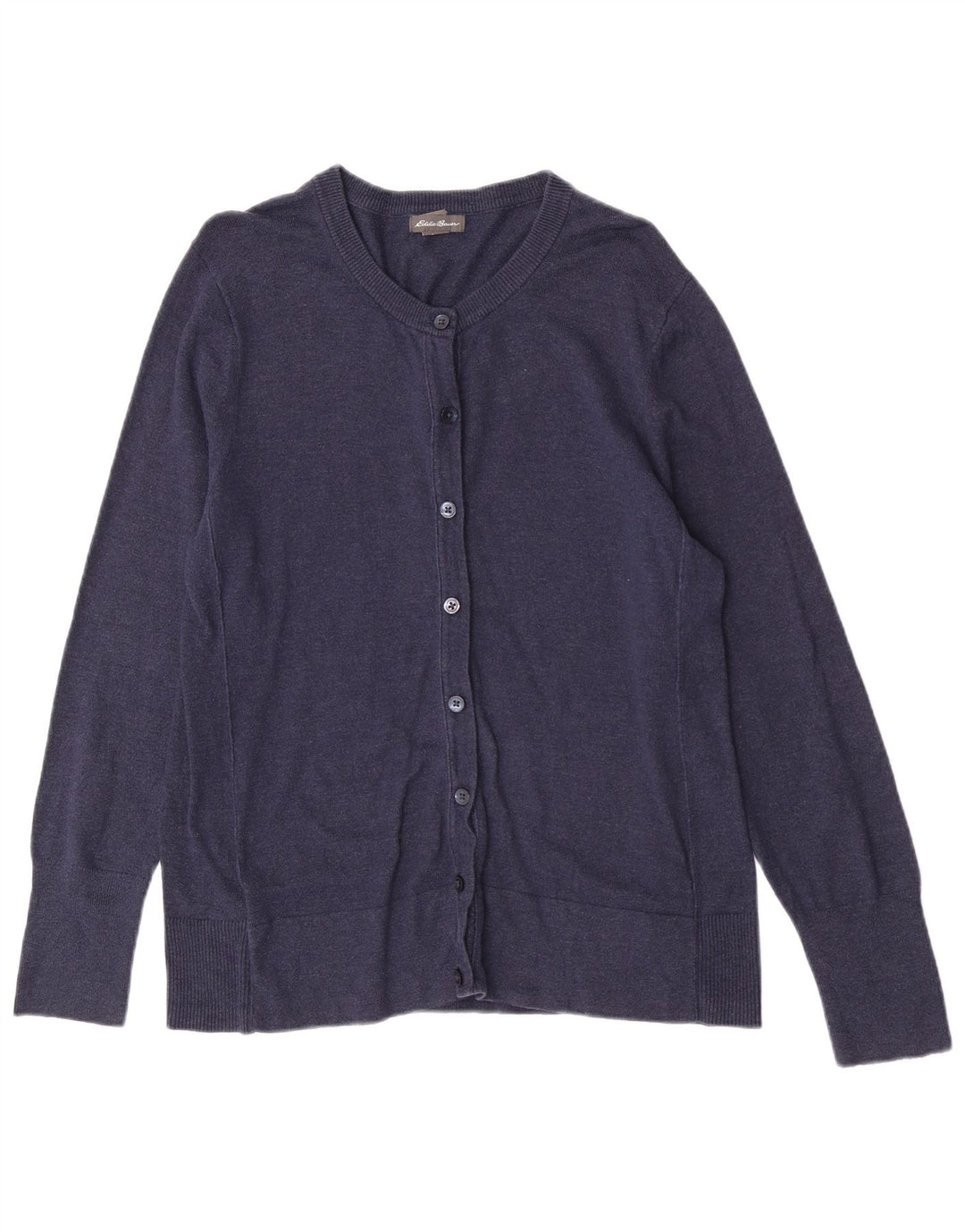 Maglione cardigan da donna vestibilità regolare Eddie Bauer UK 14 grande blu navy