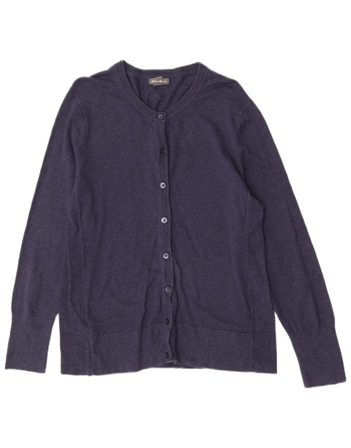 Maglione cardigan da donna vestibilità regolare Eddie Bauer UK 14 grande blu navy
