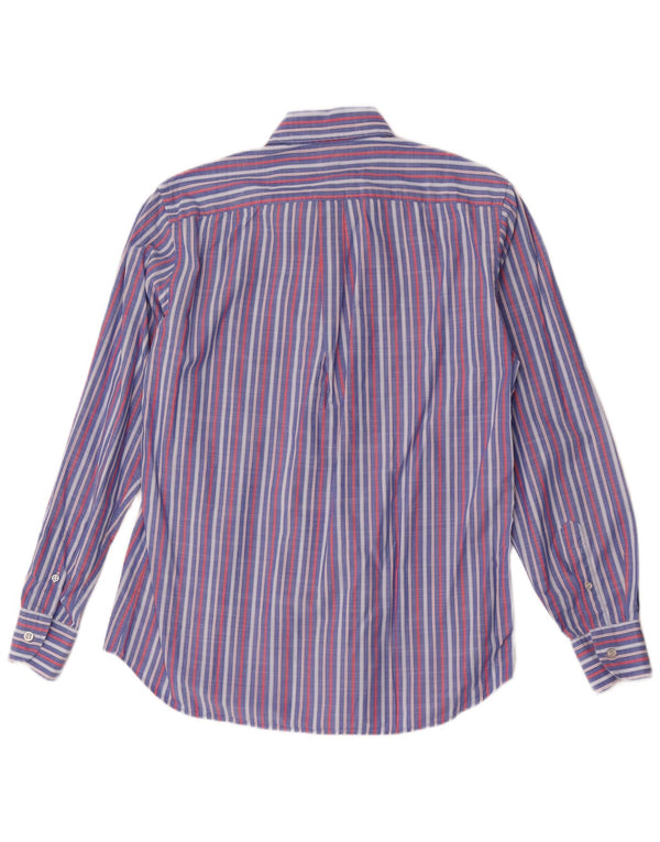 Harmont & Blaine Mens Regular Fit Shirt Medium Blue Striped Cotton