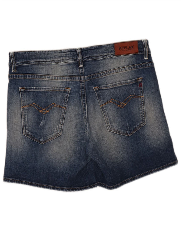 Pantaloncini di jeans da donna Replay W28 cotone blu medio