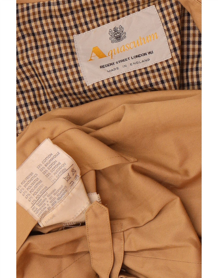 AQUASCUTUM Mens Bomber Jacket UK 40 Large Beige Cotton