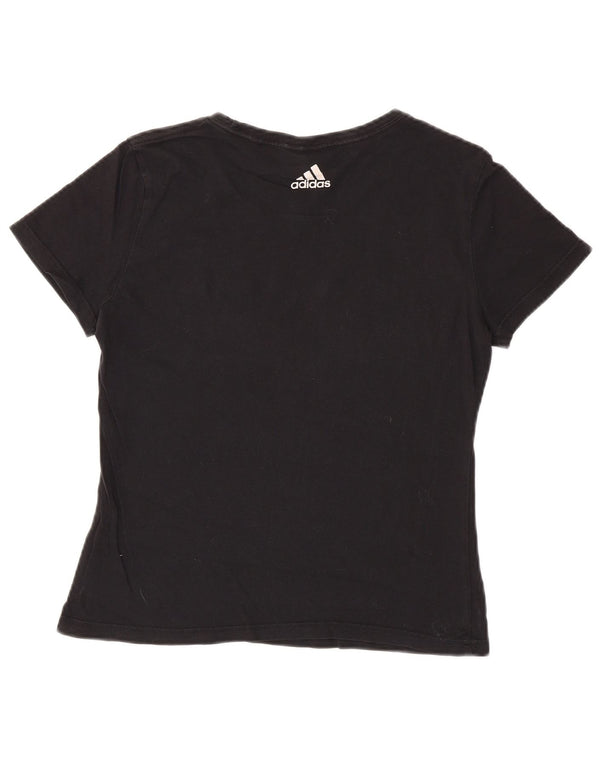 T-shirt grafica corta da donna Adidas UK 12 media nera