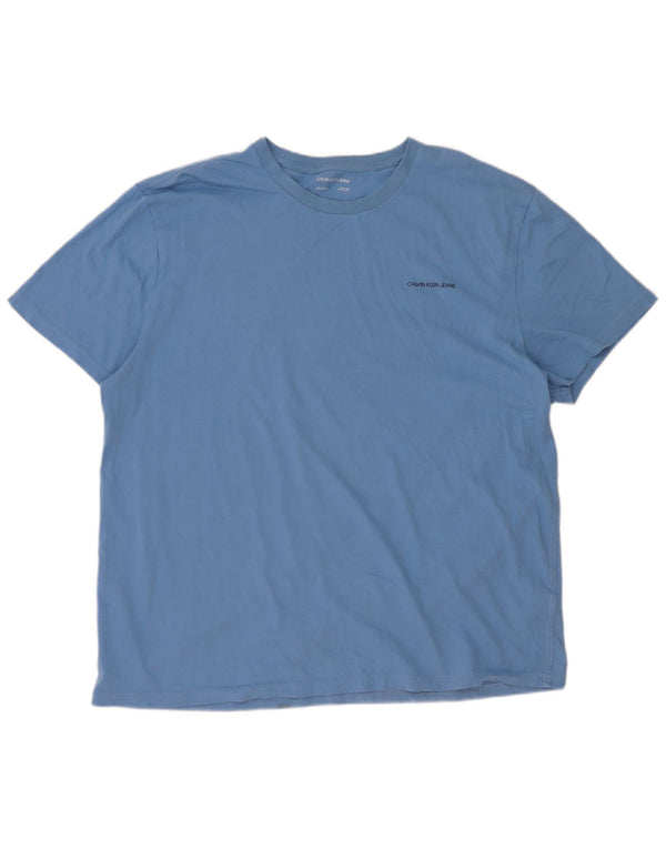 Maglietta da uomo Calvin Klein Jeans Top 2XL in cotone blu