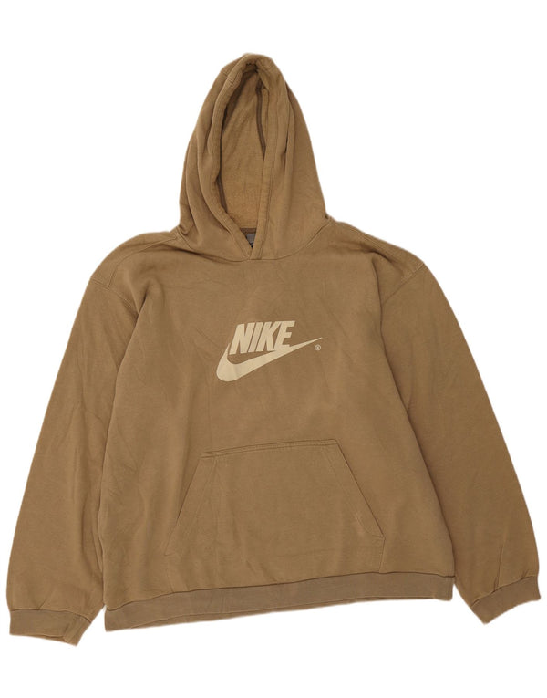 Felpa con cappuccio grafica da uomo Nike UK 45/47 XL cotone kaki