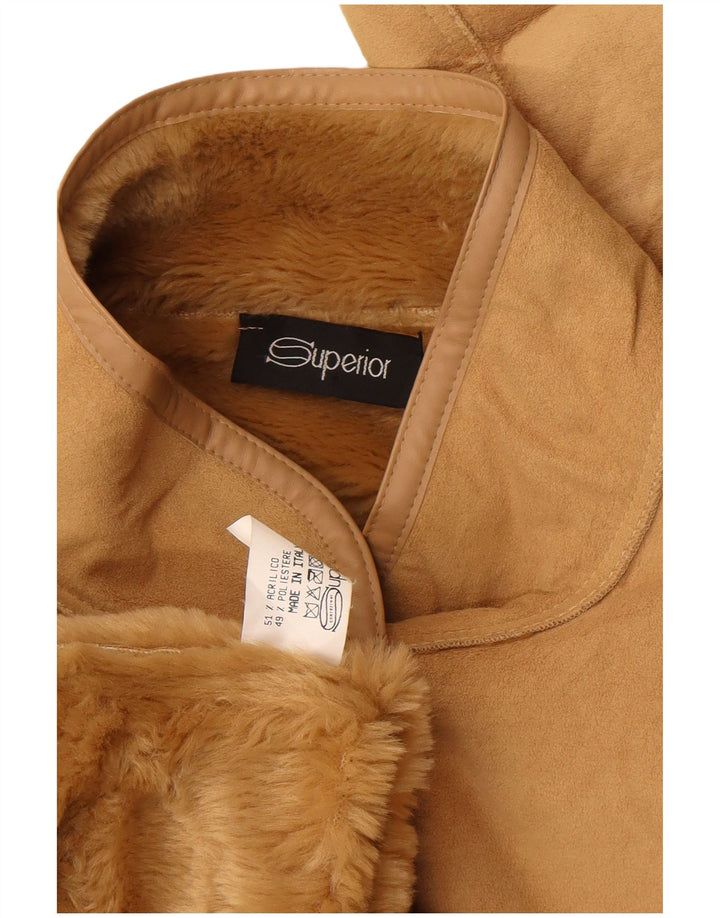 Giacca Sherpa da donna di qualità superiore UK 18 XL Acrilico beige
