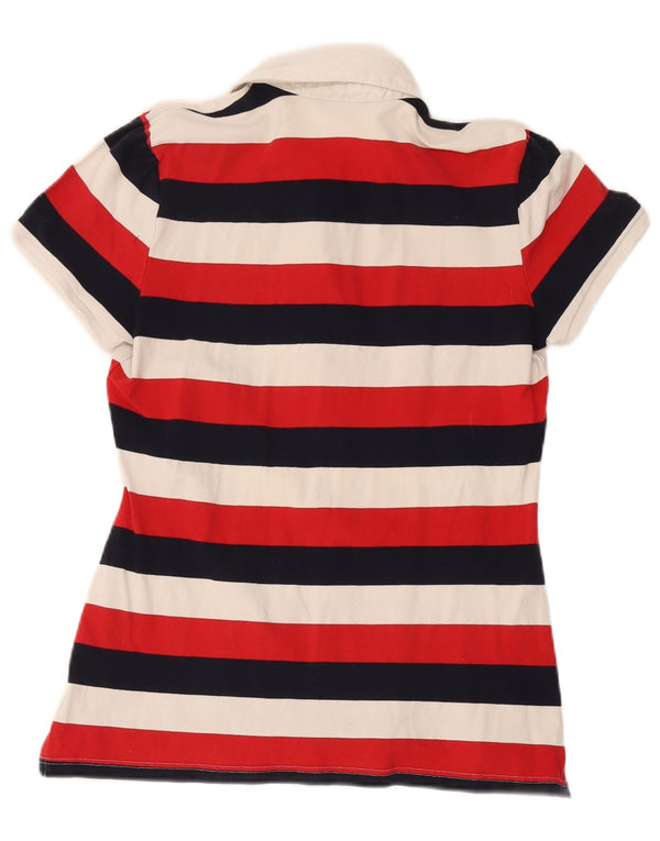 Polo da rugby da donna Tommy Hilfiger UK 12 a righe medie multicolori