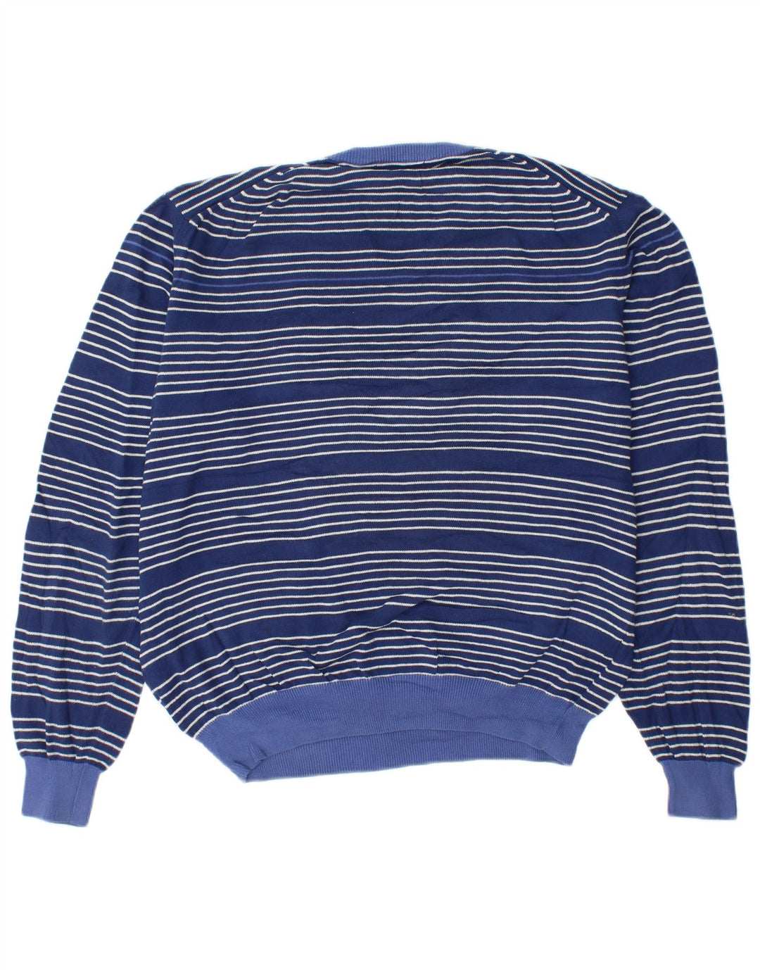 Maglione Kappa da uomo con scollo a V, cotone a righe grandi blu navy