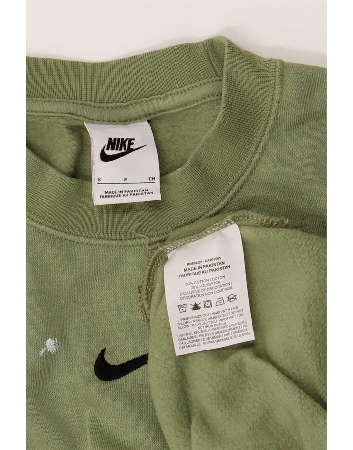Felpa da uomo Nike Loose Fit, maglione piccolo, cotone verde