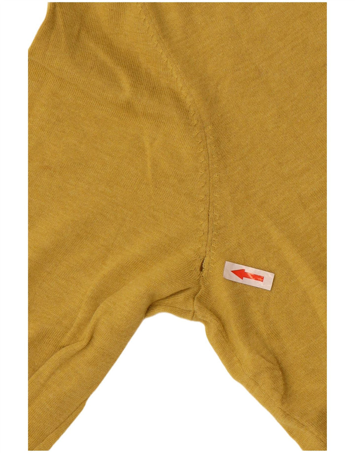 Massimo Dutti Maglione da uomo con scollo a V grande in cotone giallo