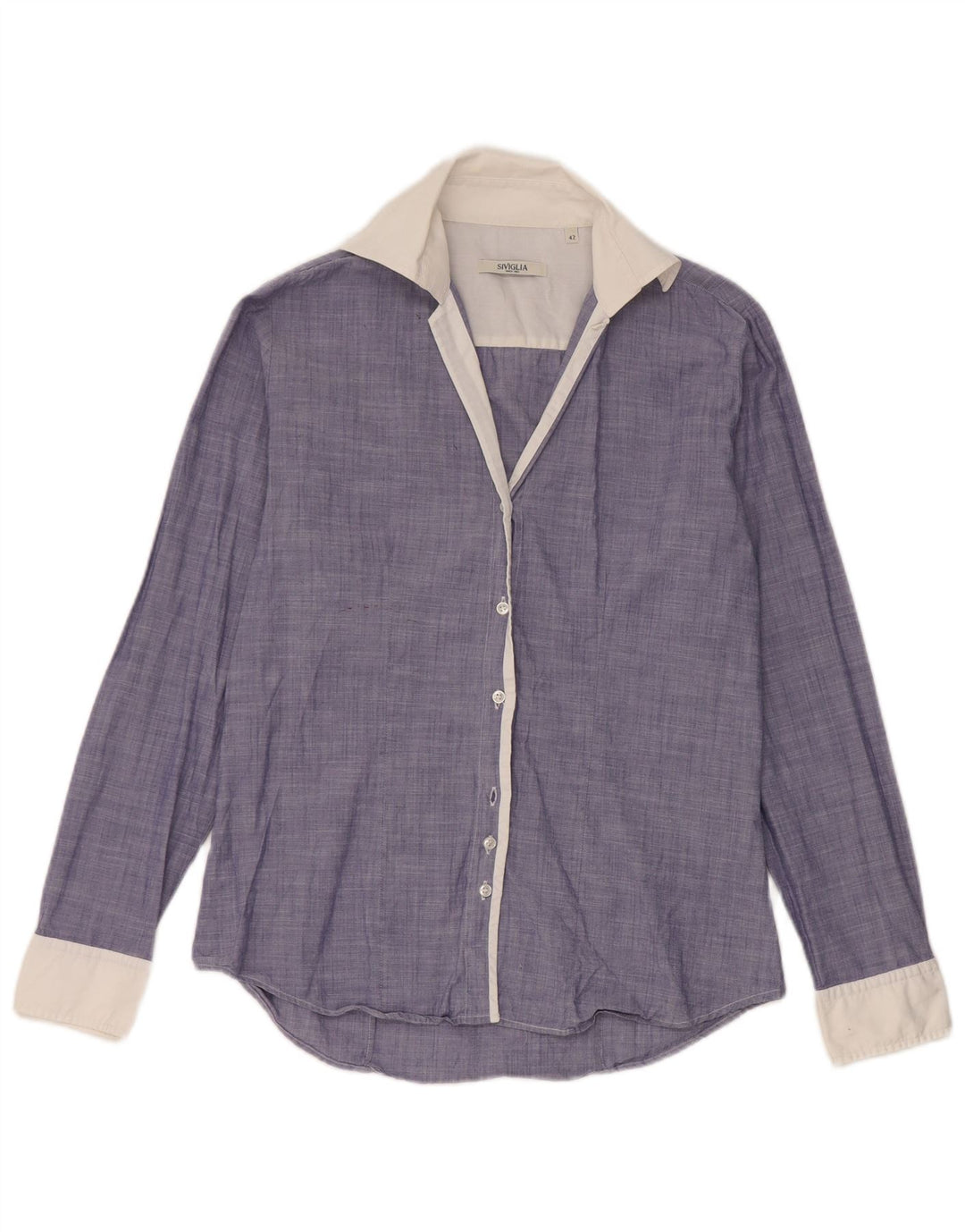 Camicia SIVIGLIA da donna a maniche lunghe, vestibilità regolare, IT 42, colore blu medio