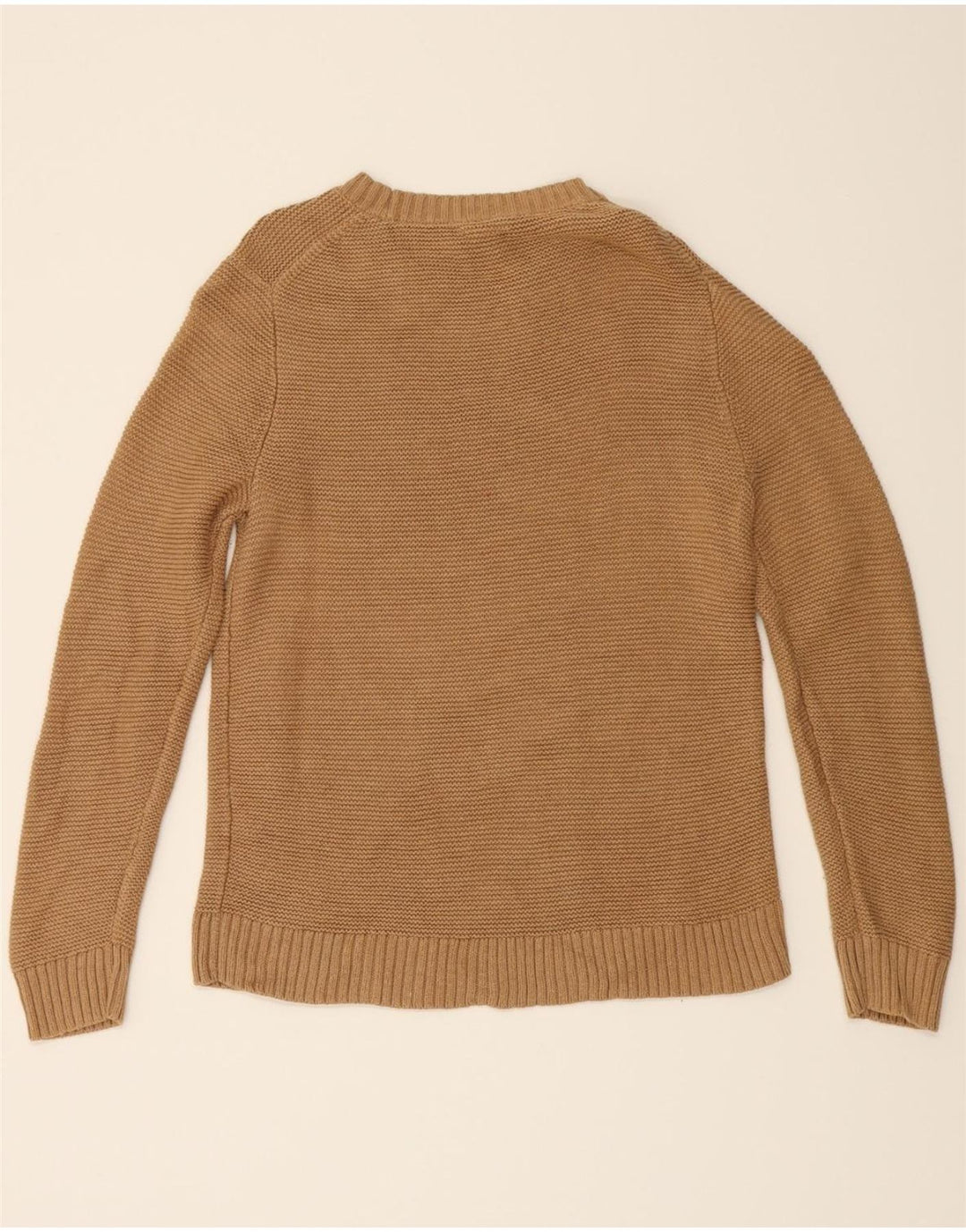 J. CREW Womens Boat Neck Jumper Sweater UK 14 Medium Brown Cotton Vintage J. Crew and Second-Hand J. Crew from Messina Hembry 
