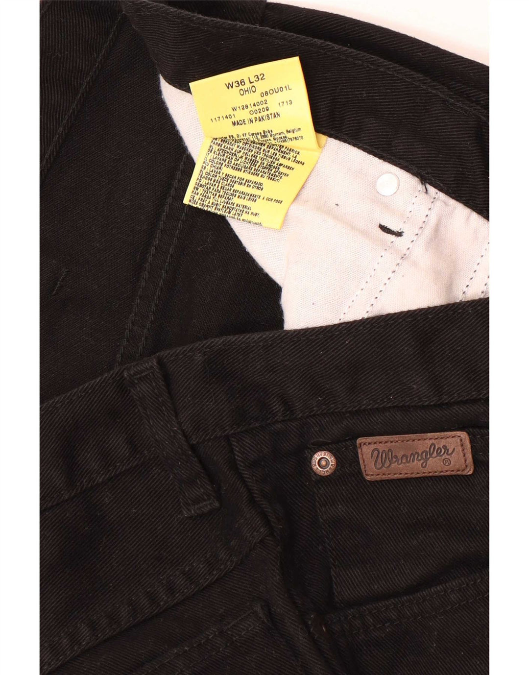 Jeans dritti da uomo Wrangler Ohio W36 L32 cotone nero