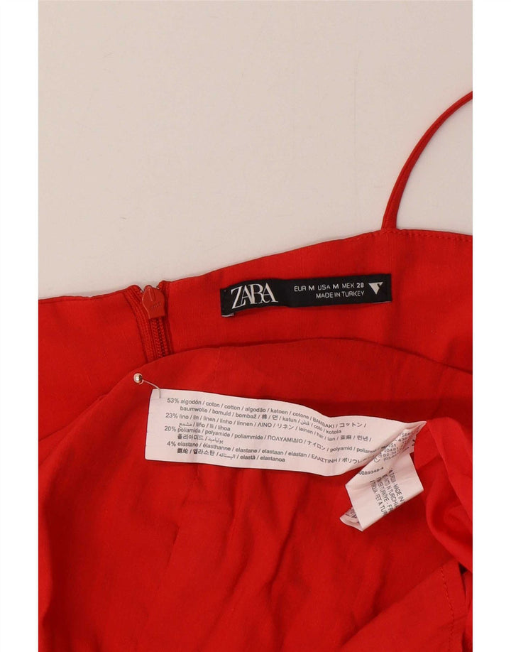 Prendisole da donna Zara UK 12 rosso medio in cotone