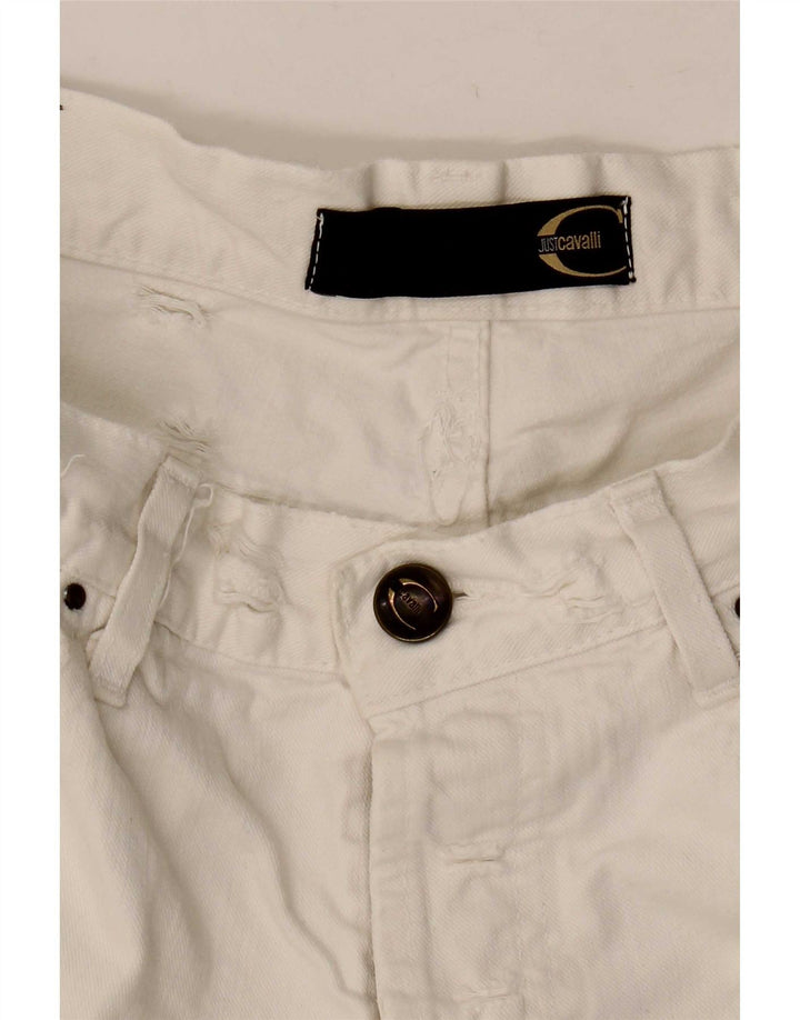 Jeans slim invecchiati Just Cavalli da donna W32 L30 bianchi