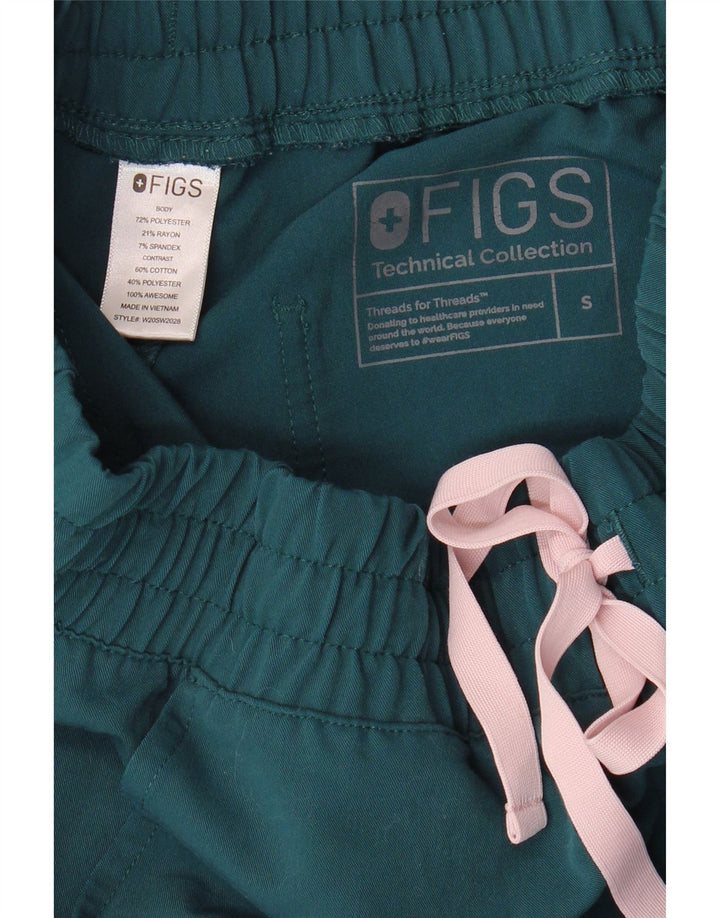 Pantaloni da tuta cargo da donna FIGS Joggers UK 10 Small Verde Poliestere