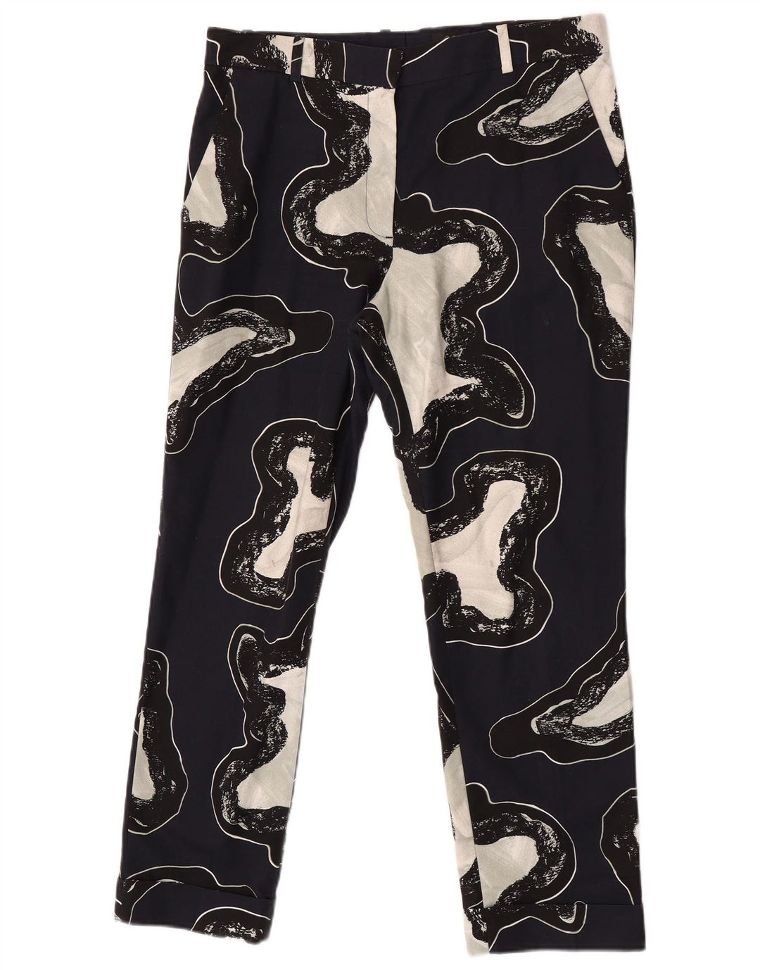 Pantaloni chino da donna con motivo astratto Cos EU 40 medio W34 L28 blu navy