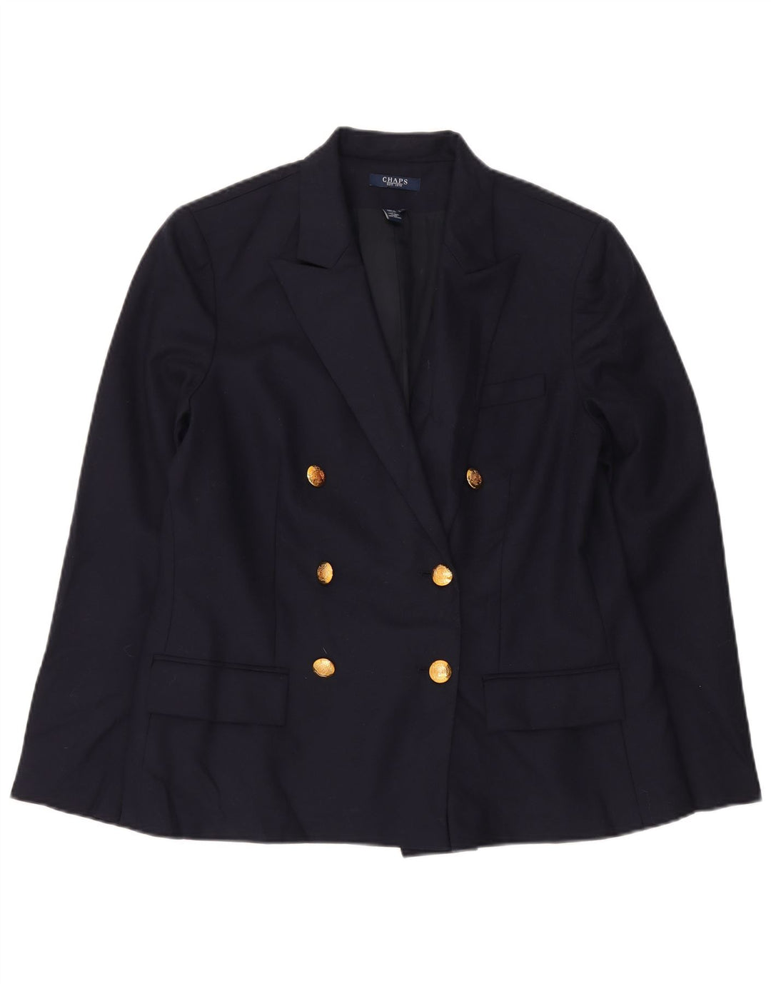 Giacca blazer doppiopetto da donna Chaps US 14 XL Lana blu navy