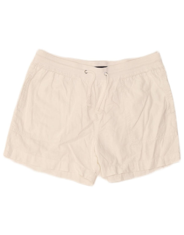 Marks & Spencer Womens Shorts UK 14 Large W32 White Linen