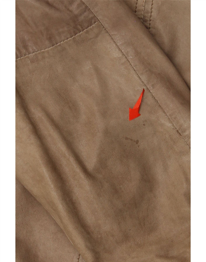 Giacca in pelle da uomo Milestone grande in pelle beige