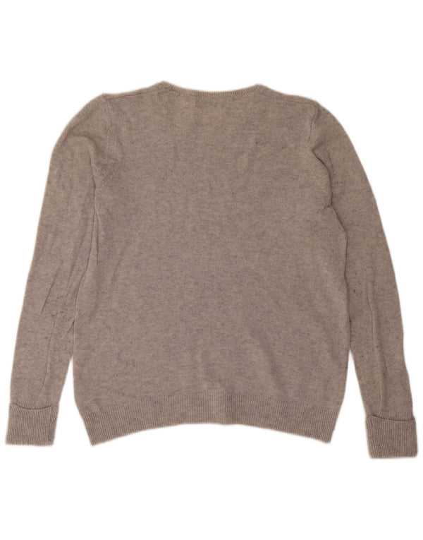 Maglione maglione con scollo a barca da donna Marks & Spencer UK 14 grande grigio screziato