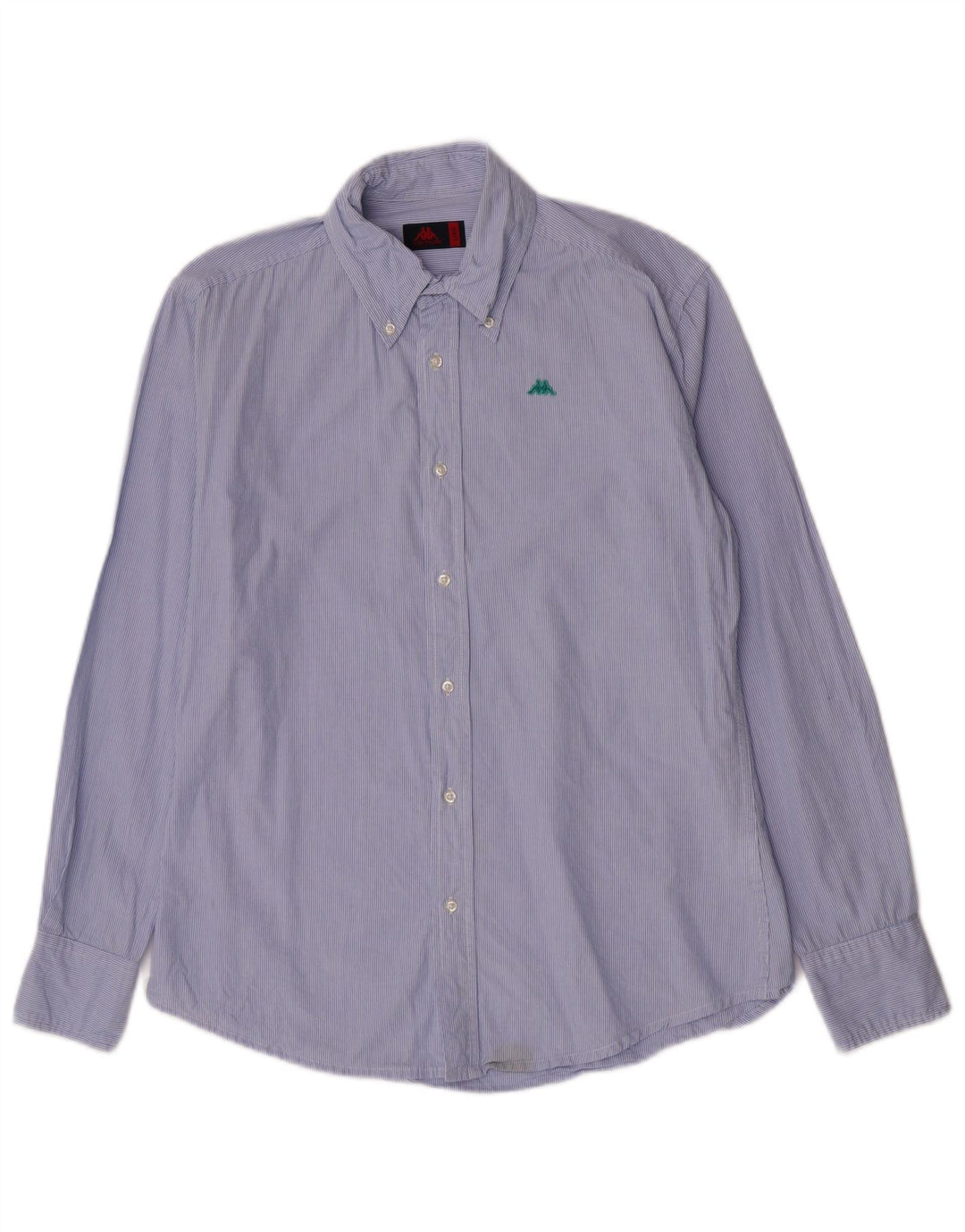 Camicia Kappa Uomo Large Blu Gessato Cotone