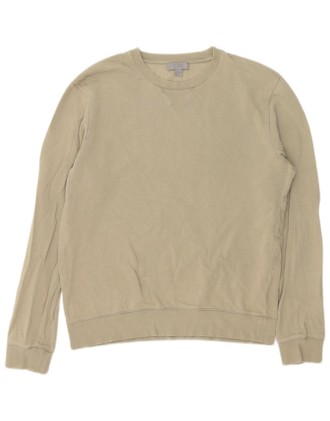 Cos Mens Felpa Maglione Piccolo Cotone Kaki