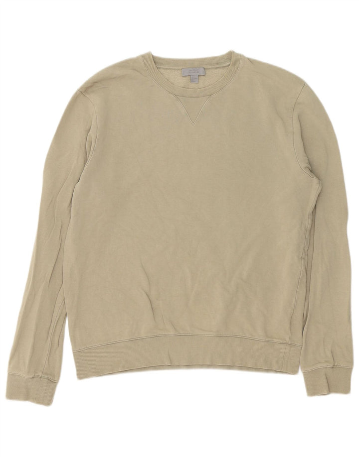Cos Mens Felpa Maglione Piccolo Cotone Kaki
