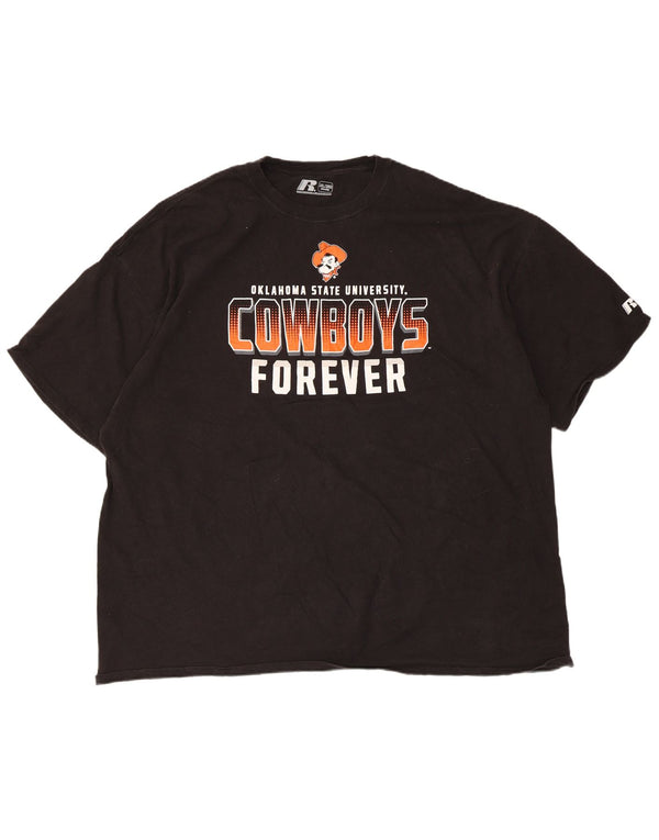 T-shirt grafica da uomo Russell Athletic Oklahoma State Cowboys 3XL nera