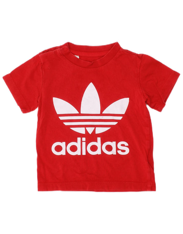 Maglietta grafica Adidas da bambino 12-18 mesi in cotone rosso