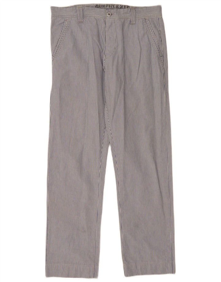 Pantaloni chino da uomo MURPHY & NYE Sailmakers W36 L32 Gessato blu