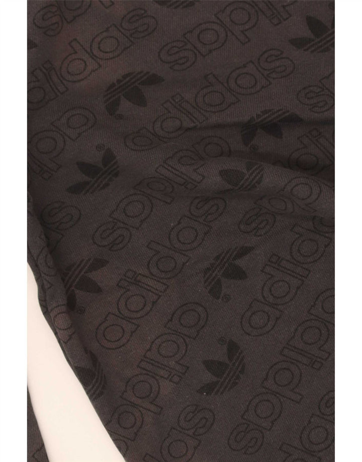 Felpa grafica da uomo Adidas maglione piccolo cotone grigio