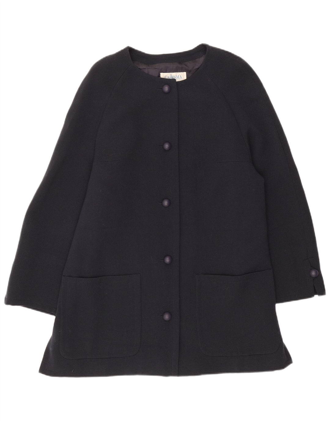 Giacca blazer a 5 bottoni lunga da donna Carisma IT 50 XL in lana blu navy