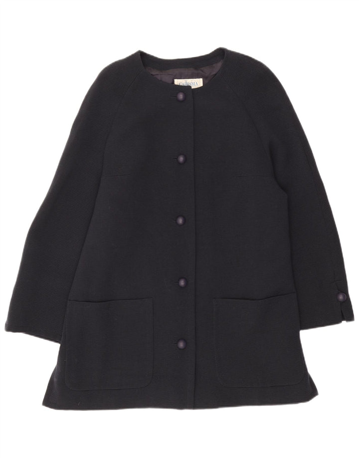 Giacca blazer a 5 bottoni lunga da donna Carisma IT 50 XL in lana blu navy
