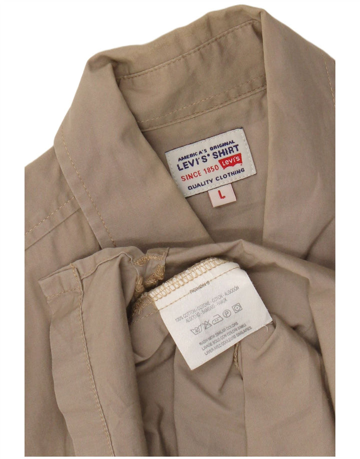 Camicia a maniche corte da uomo Levi's Large in cotone beige