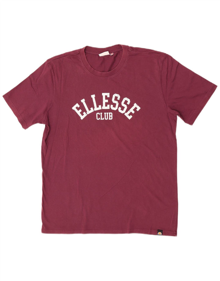 T-shirt grafica da uomo Ellesse Top grande in cotone marrone