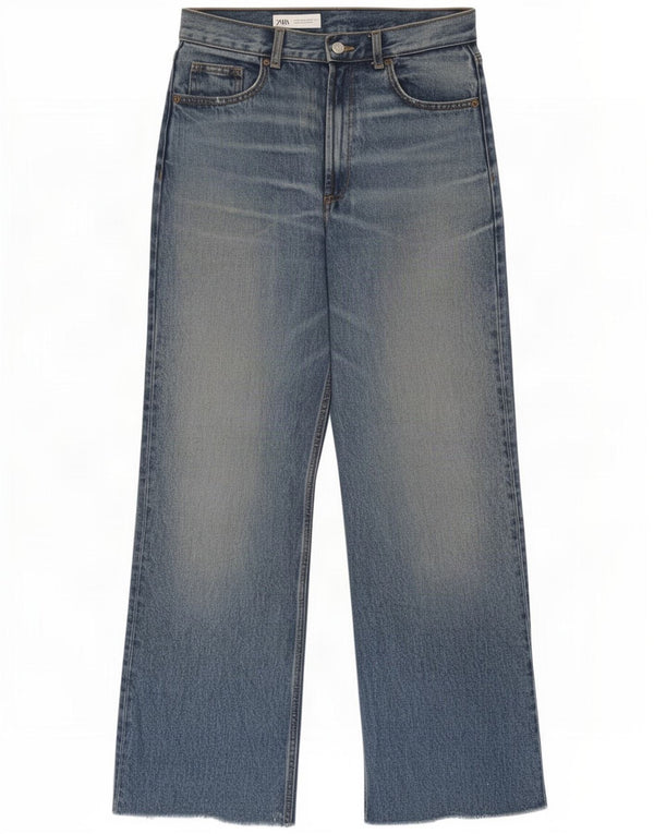 Zara Womens Wide Leg Jeans EU 38 Small W28 L28 Blue