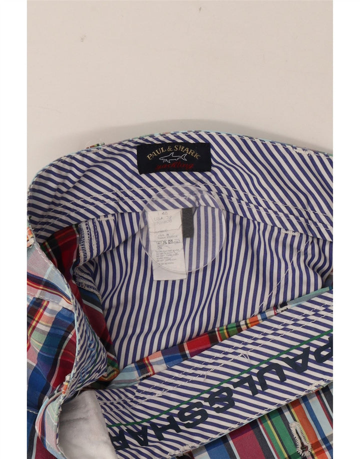 Pantaloncini chino da uomo Paul & Shark IT 48 medio W32 cotone a quadri multicolore