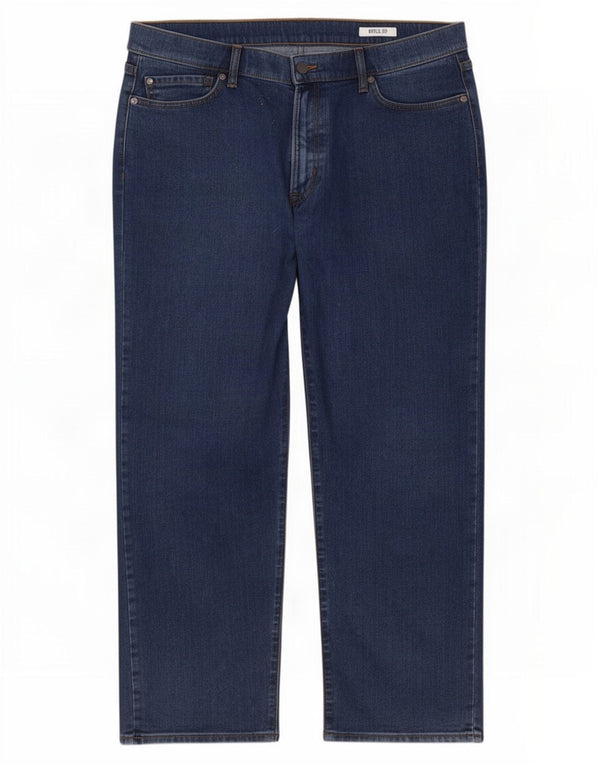 Jeans dritti regolari da uomo Marks & Spencer W42 L27 cotone blu
