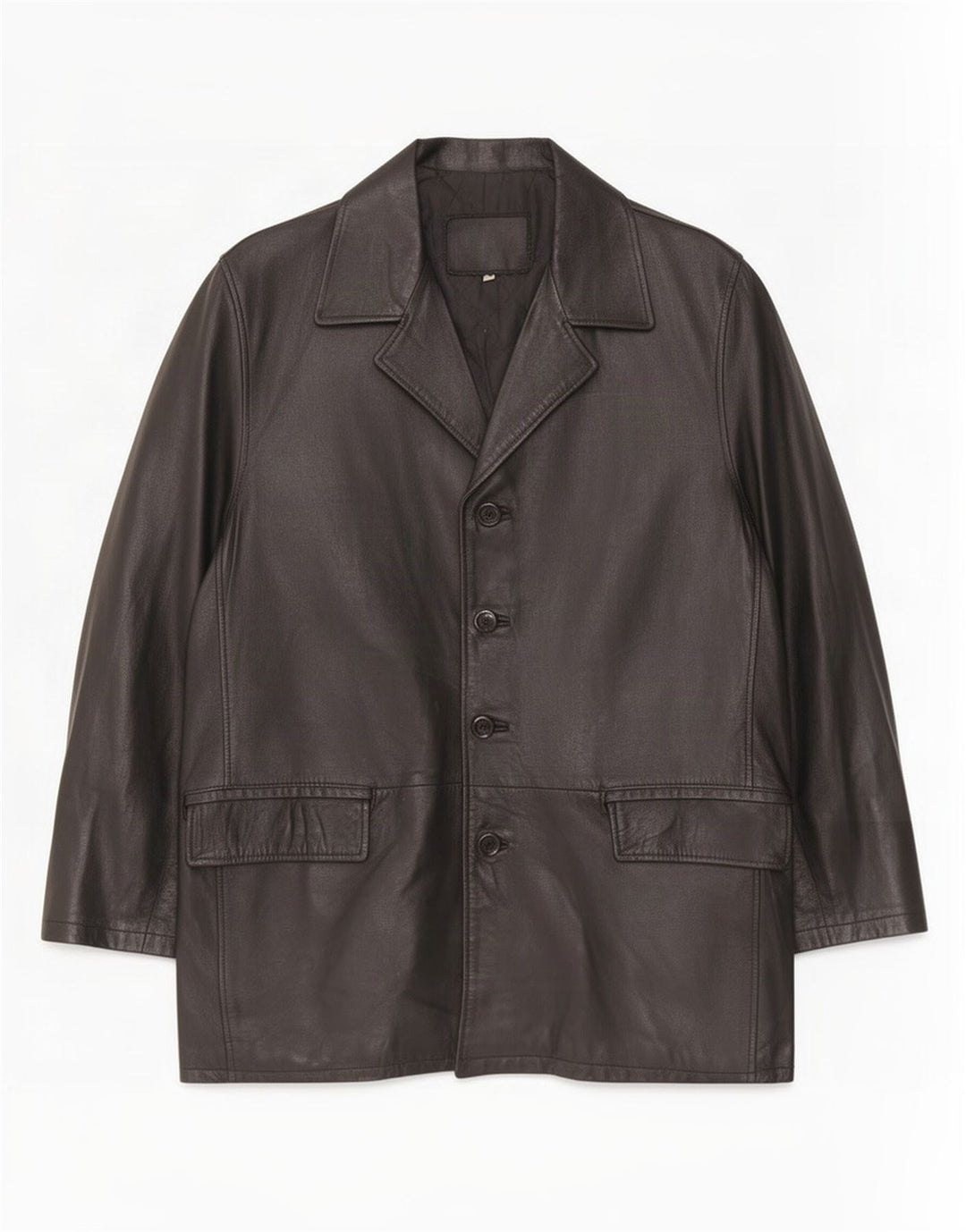 Cappotto in pelle vintage da uomo UK 40 grande nero